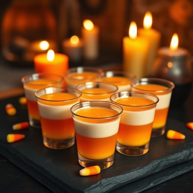 Candy Corn Halloween Jello Shots