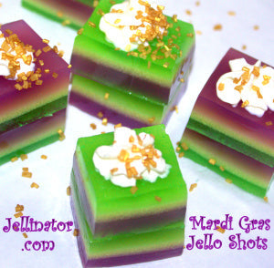 Layered Mardi Gras Jello Shots