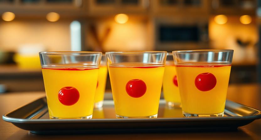 Pineapple Upside Down Cake Jello Shots