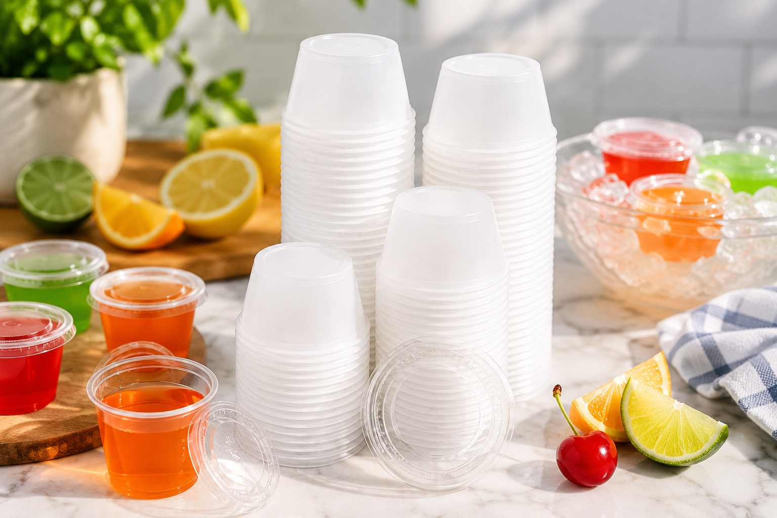 Jello Shot Cups & Lids (100 Pack)